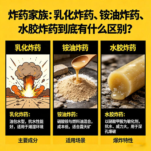 舟曲炸药家族：乳化炸药、铵油炸药、水胶炸药到底有什么区别？